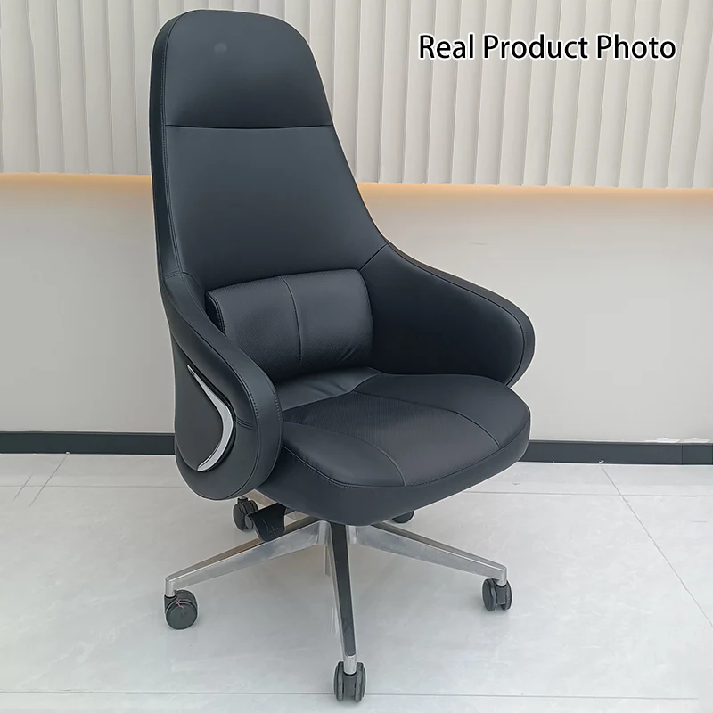 Modern Ergonomic Deluxe Executive Desk Chair: Silicone-Coated Faux Leather - Minimalist Office Chair For Home Office
