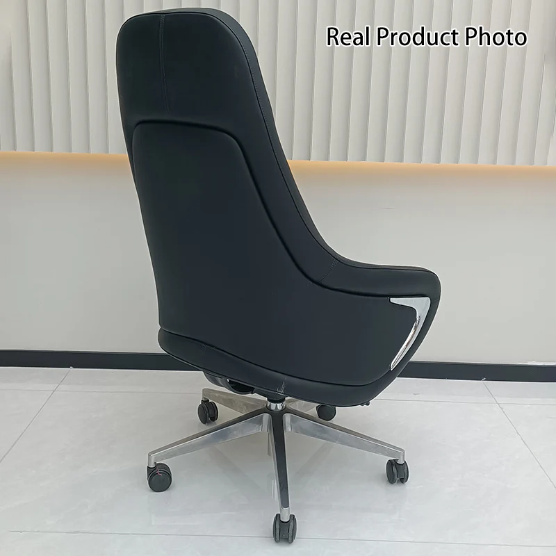 Modern Ergonomic Deluxe Executive Desk Chair: Silicone-Coated Faux Leather - Minimalist Office Chair For Home Office