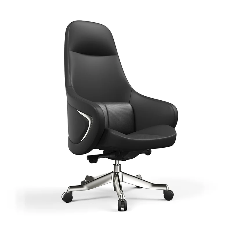 Modern Ergonomic Deluxe Executive Desk Chair: Silicone-Coated Faux Leather - Minimalist Office Chair For Home Office