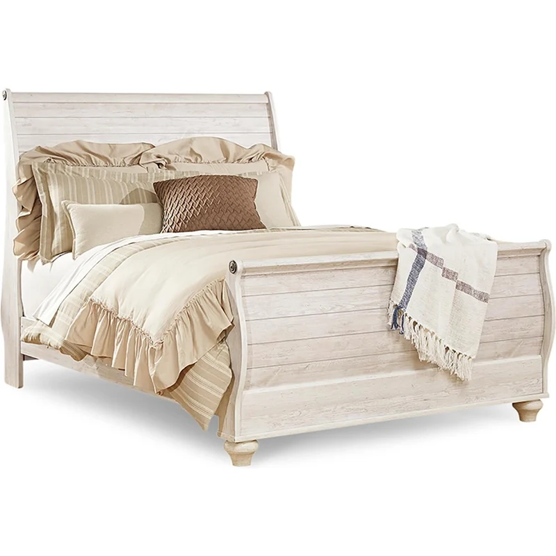 Signature Design by Ashley Willowton B267B55 7 pc Queen Sleigh Bedroom Set