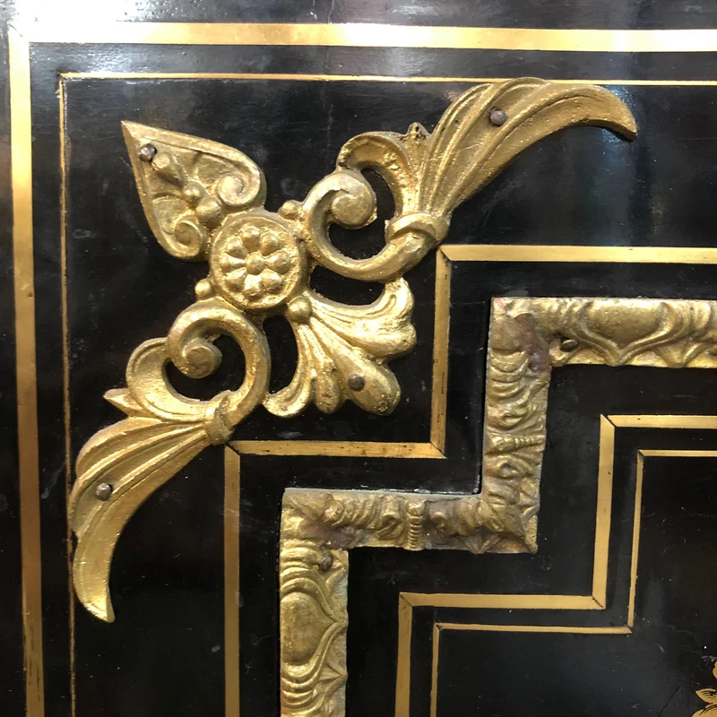 Boulle Frances two empire style doors inlaid with mother-of-pearl and ivory