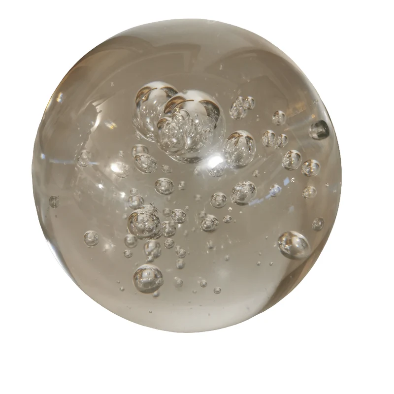 Large clear blown glass paperweight