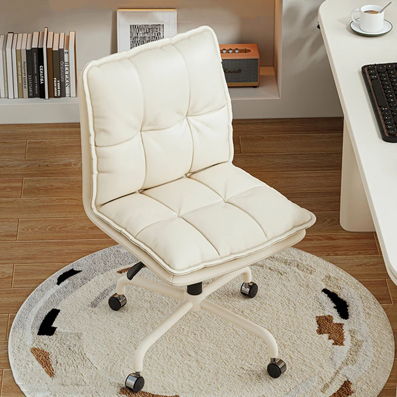 Modern Minimalist Cat Scratch-Resistant Leather Solid Plywood Sponge Iron L-Shaped Liftable Rotatable Desk Chair Backrest Armrest For Home Office