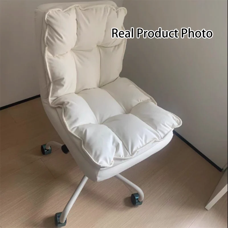 Modern Minimalist Cat Scratch-Resistant Leather Solid Plywood Sponge Iron L-Shaped Liftable Rotatable Desk Chair Backrest Armrest For Home Office