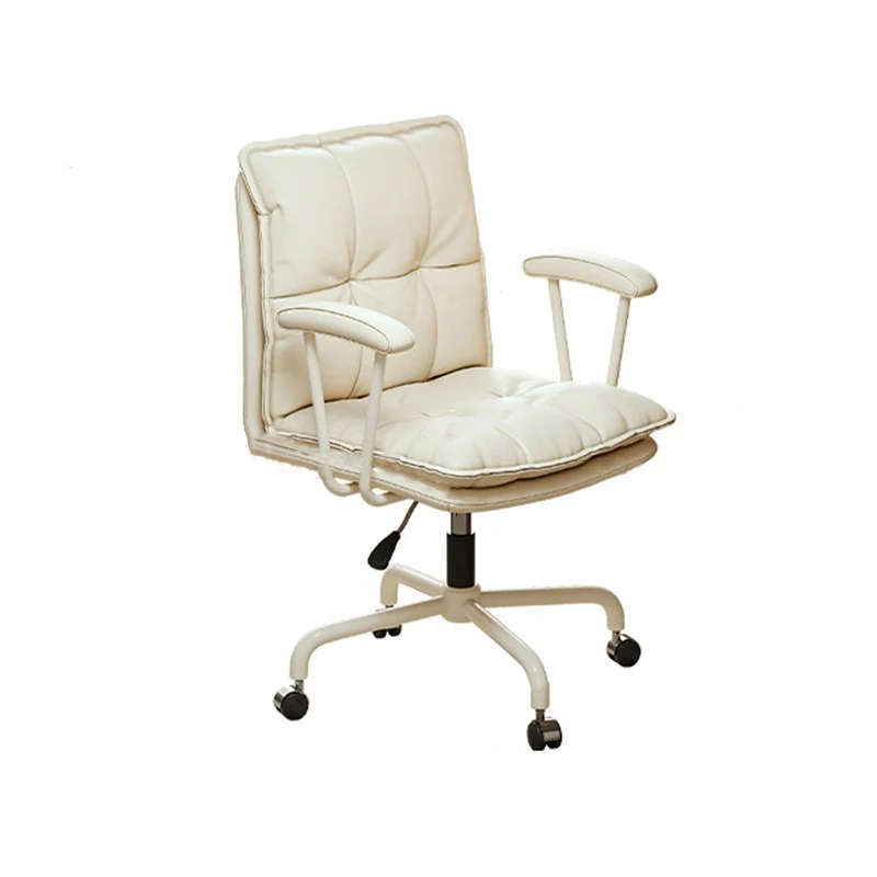 Modern Minimalist Cat Scratch-Resistant Leather Solid Plywood Sponge Iron L-Shaped Liftable Rotatable Desk Chair Backrest Armrest For Home Office