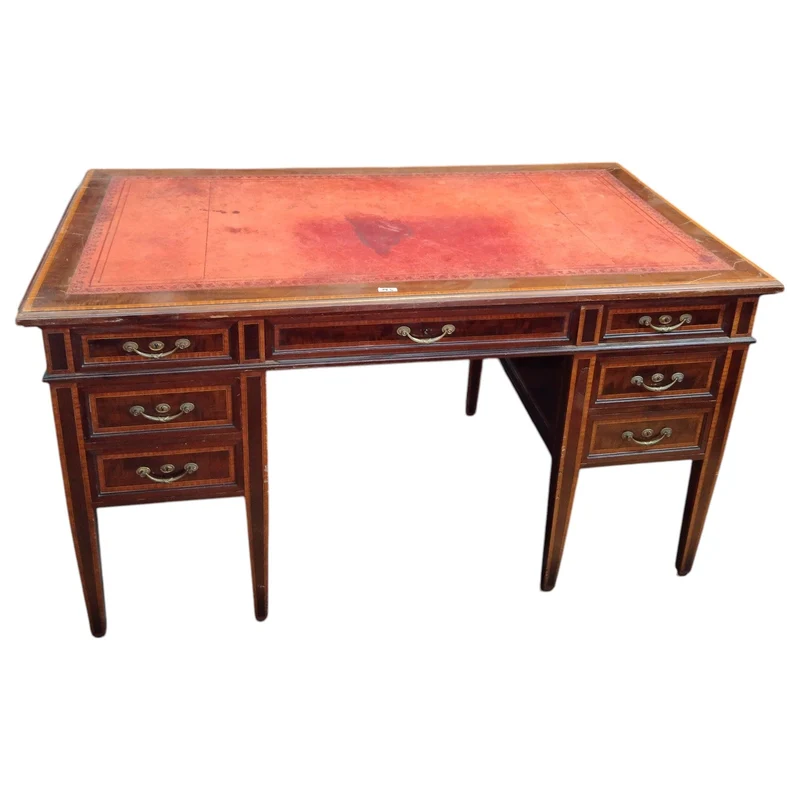 Louis XVI style minister's desk bureau-plat by Frederic Schmit