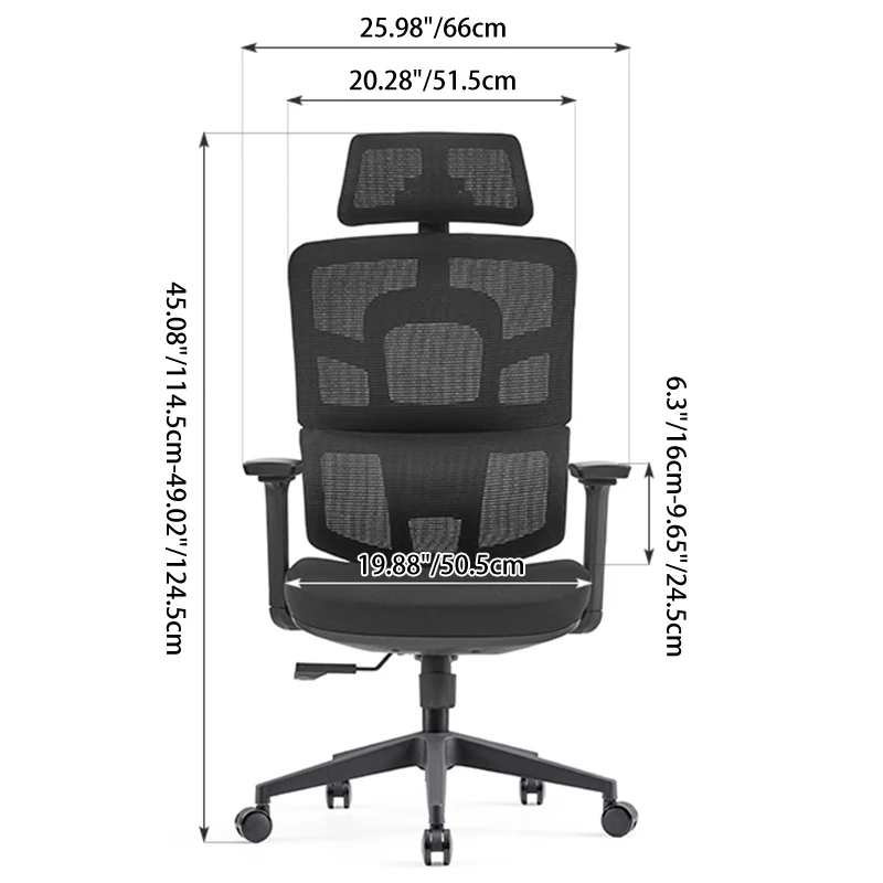Modern Minimalist Durable High Back Desk Chair - Adjustable Headrest & Lumbar Support Office Chair For Home Office