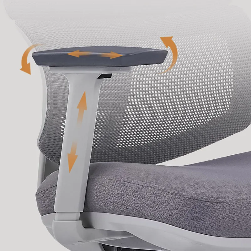 Modern Grey High Back Ergonomic Mesh Executive Office Chair - 3D Armrests Adjustable Headrest Desk Chair For Home Office
