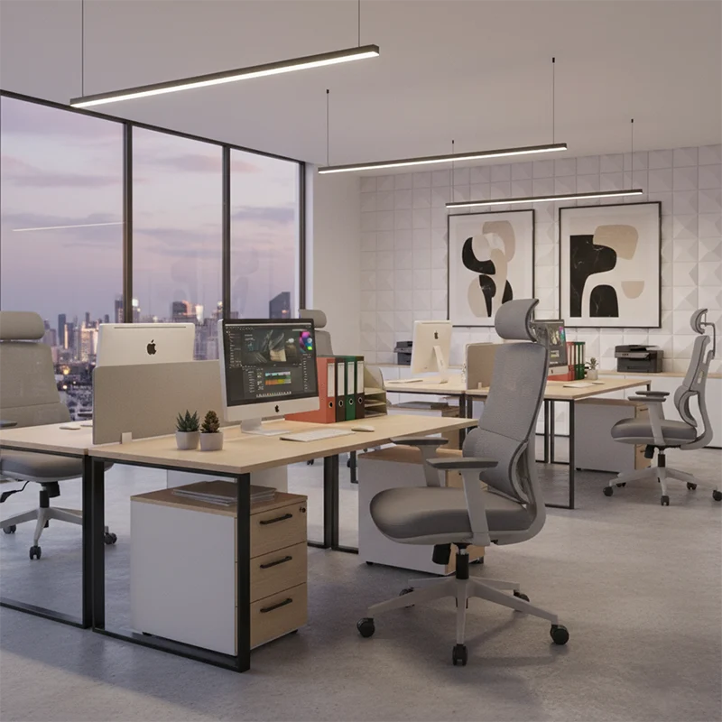Modern Grey High Back Ergonomic Mesh Executive Office Chair - 3D Armrests Adjustable Headrest Desk Chair For Home Office