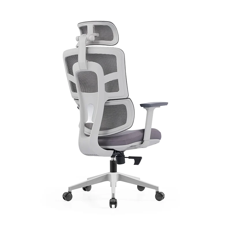 Modern Grey High Back Ergonomic Mesh Executive Office Chair - 3D Armrests Adjustable Headrest Desk Chair For Home Office