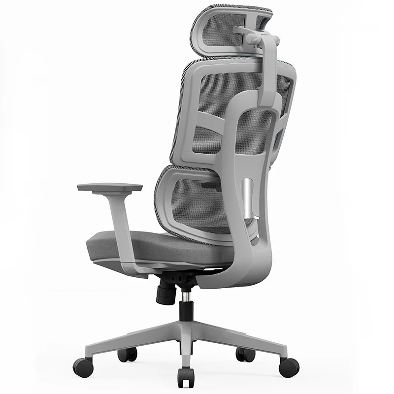 Modern Grey High Back Ergonomic Mesh Executive Office Chair - 3D Armrests Adjustable Headrest Desk Chair For Home Office