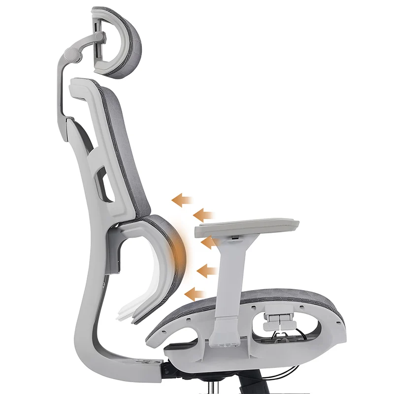 Modern Ergonomic High Back Mesh Grey Executive Office Chair - Adjustable 3D Armrests Lumbar Support Swivel Desk Chair For Home Office