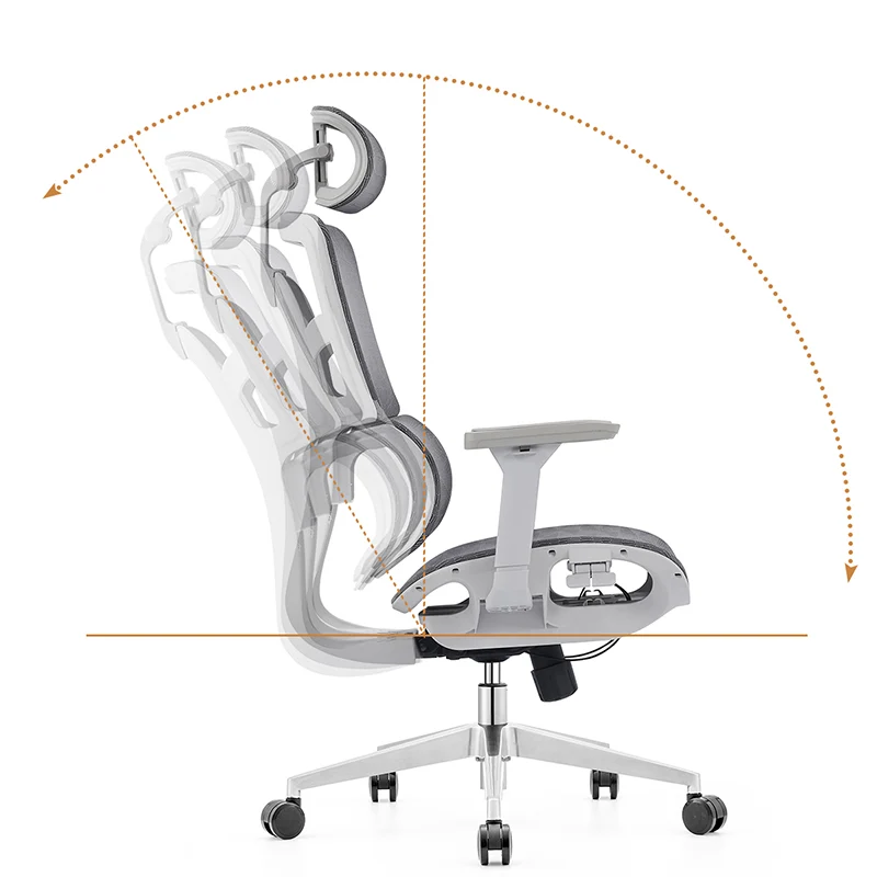 Modern Ergonomic High Back Mesh Grey Executive Office Chair - Adjustable 3D Armrests Lumbar Support Swivel Desk Chair For Home Office