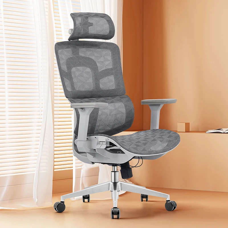 Modern Ergonomic High Back Mesh Grey Executive Office Chair - Adjustable 3D Armrests Lumbar Support Swivel Desk Chair For Home Office