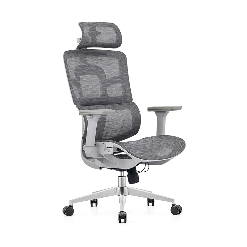 Modern Ergonomic High Back Mesh Grey Executive Office Chair - Adjustable 3D Armrests Lumbar Support Swivel Desk Chair For Home Office