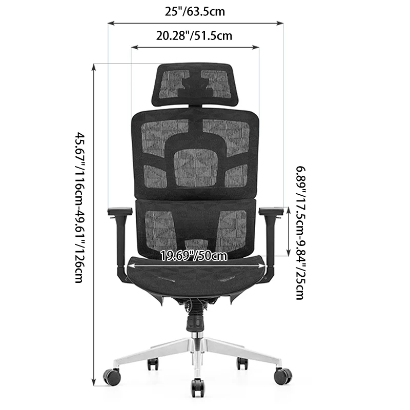 Modern Minimalist High Back Premium Ergonomic Office Chair - 3D Headrest Adjustable Lumbar Support Desk Chair For Home Office