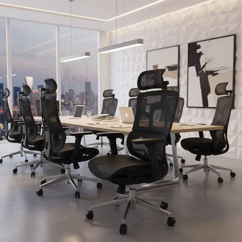 Modern Minimalist High Back Premium Ergonomic Office Chair - 3D Headrest Adjustable Lumbar Support Desk Chair For Home Office