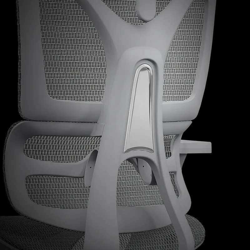 Modern Grey Ergonomic High Back Mesh Office Chair - Adjustable Headrest Lumbar Support Desk Chair For Home Office