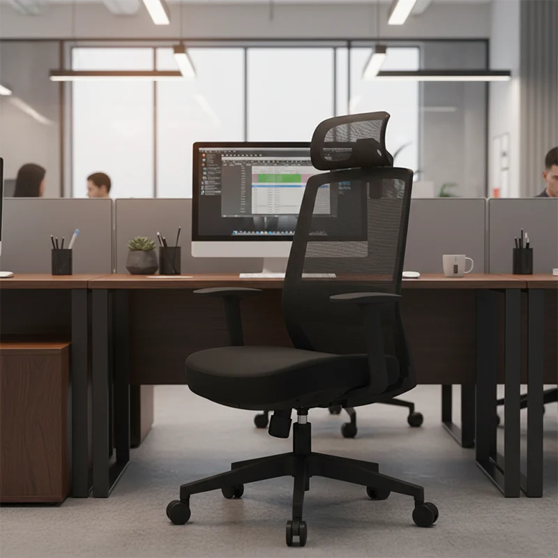 Modern Minimalist Ergonomic Desk Chair - High-Back Breathable Mesh Gaming Chair: Adjustable Headrest And Lumbar Support For Home Office