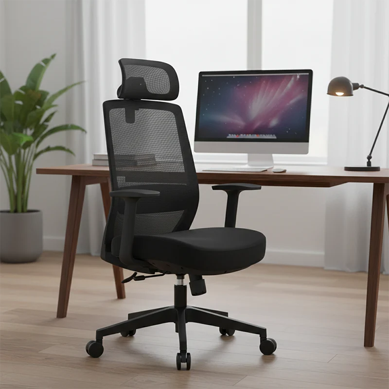 Modern Minimalist Ergonomic Desk Chair - High-Back Breathable Mesh Gaming Chair: Adjustable Headrest And Lumbar Support For Home Office