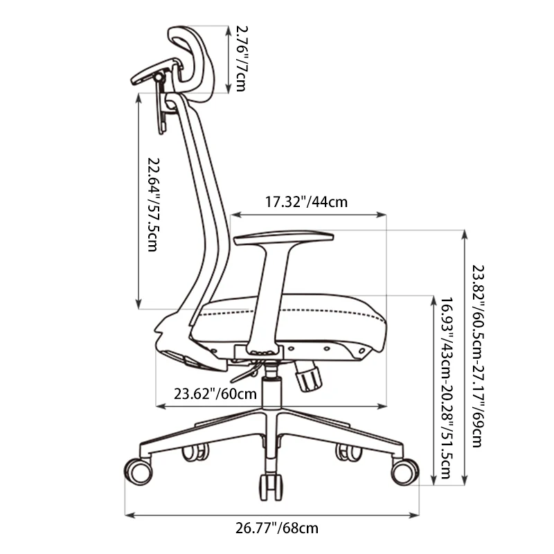 Modern Minimalist Ergonomic Desk Chair - High-Back Breathable Mesh Gaming Chair: Adjustable Headrest And Lumbar Support For Home Office