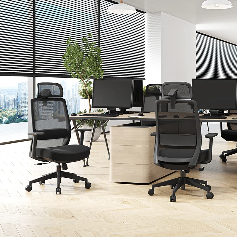 Modern Minimalist Ergonomic Desk Chair - High-Back Breathable Mesh Gaming Chair: Adjustable Headrest And Lumbar Support For Home Office