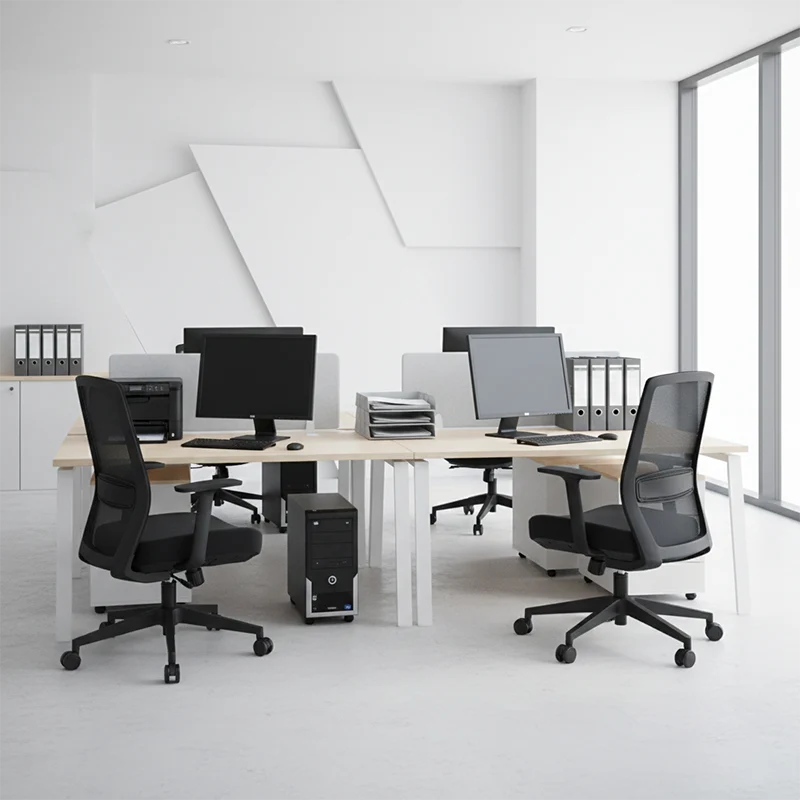 Modern Minimalist Mid-Back Ergonomic Desk Chair - Breathable Mesh Gaming Chair: Adjustable Lumbar Support Swivel Chair For Home Office