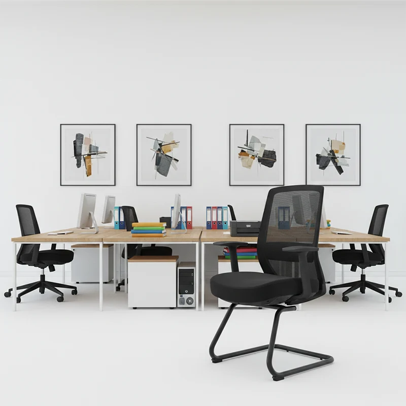 Modern Minimalist Executive Desk Chair - Breathable Mesh Office Reception Chair: Ergonomic Conference Chair For Home Office
