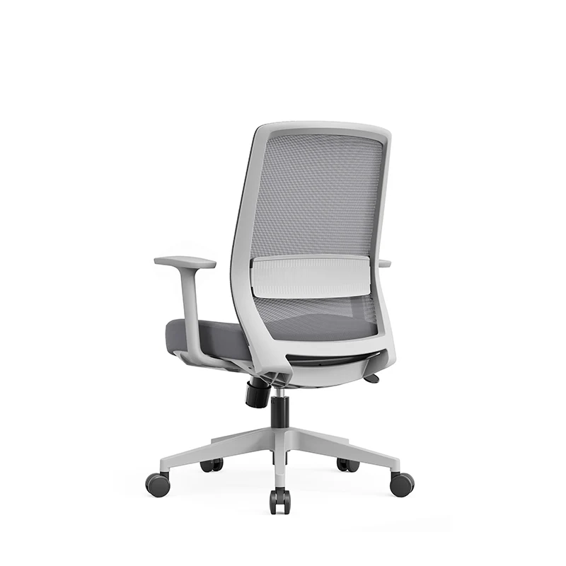 Modern Minimalist Mid-Back Desk Chair - Gray Ergonomic Gaming Chair: Breathable Mesh Swivel Office Chair For Home Office