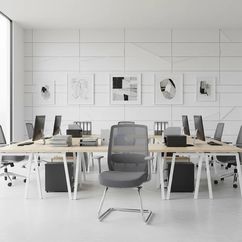 Modern Minimalist Executive Visitor Chair - Mesh Office Reception Chair: Breathable Ergonomic Desk Chair For Home Office