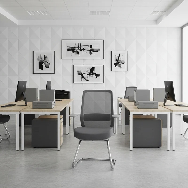 Modern Minimalist Executive Visitor Chair - Mesh Office Reception Chair: Breathable Ergonomic Desk Chair For Home Office