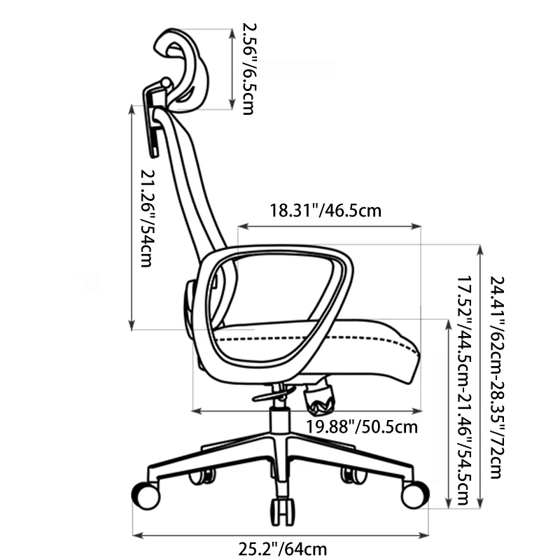 Modern Minimalist High-Back Ergonomic Desk Chair: Adjustable Headrest Gaming Chair - Height-Adjustable Swivel Chair For Home Office