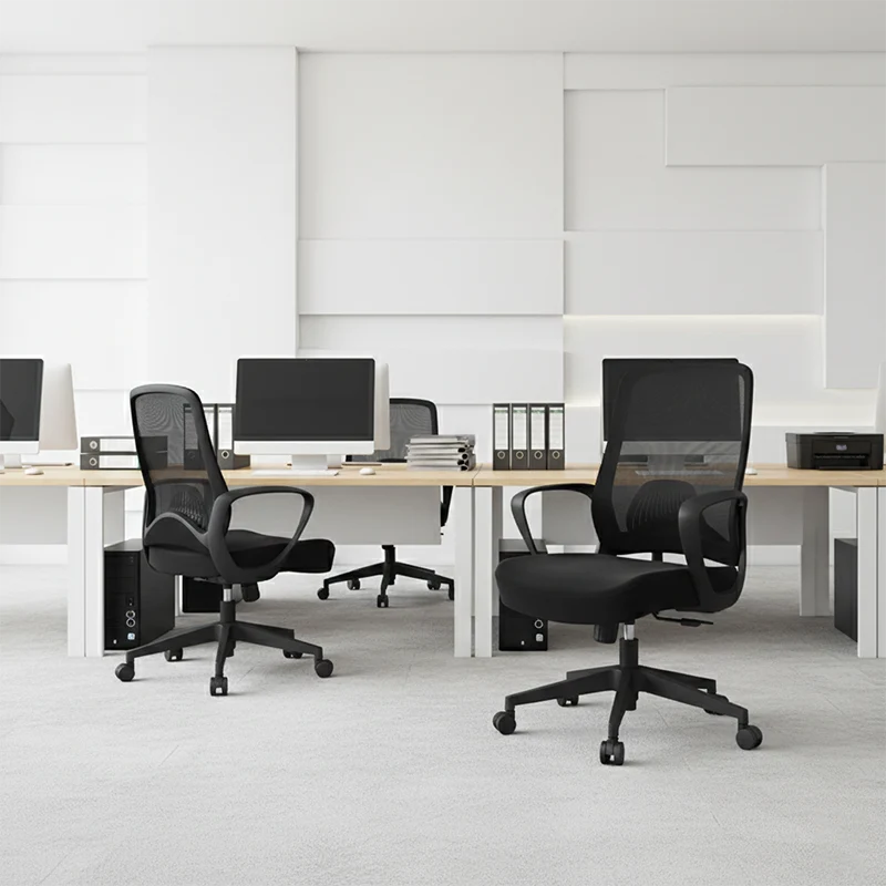 Modern Minimalist Mid-Back Desk Chair: Ergonomic Gaming Chair - Breathable Mesh Height-Adjustable Swivel Chair For Home Office