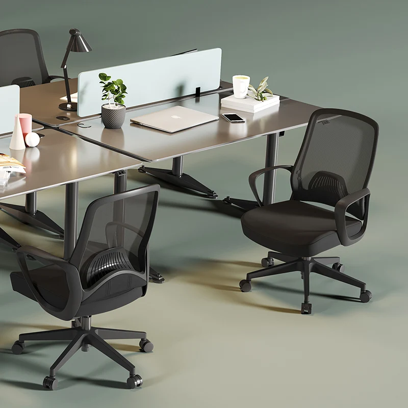 Modern Minimalist Mid-Back Desk Chair: Ergonomic Gaming Chair - Breathable Mesh Height-Adjustable Swivel Chair For Home Office