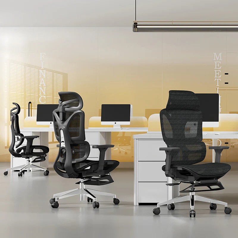 Modern Minimalist High Back Executive Breathable Mesh Ergonomic Office Chair - Adjustable Headrest Lumbar Support Desk Chair For Home Office
