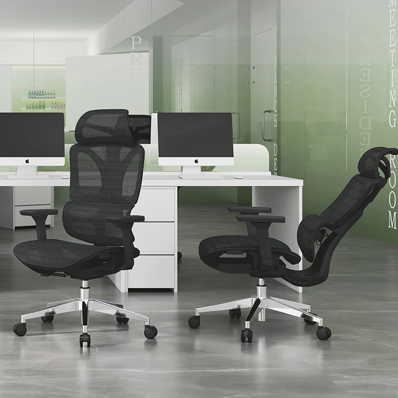 Modern Minimalist High Back Executive Breathable Mesh Ergonomic Office Chair - Adjustable Headrest Lumbar Support Desk Chair For Home Office