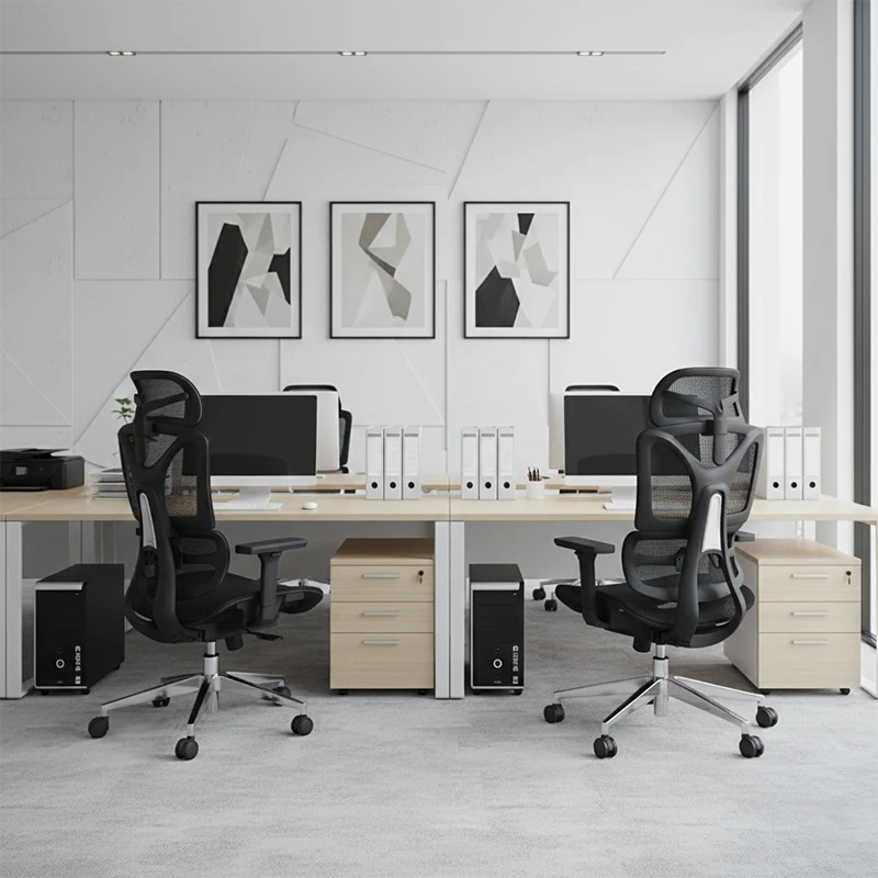 Modern Minimalist High Back Executive Breathable Mesh Ergonomic Office Chair - Adjustable Headrest Lumbar Support Desk Chair For Home Office
