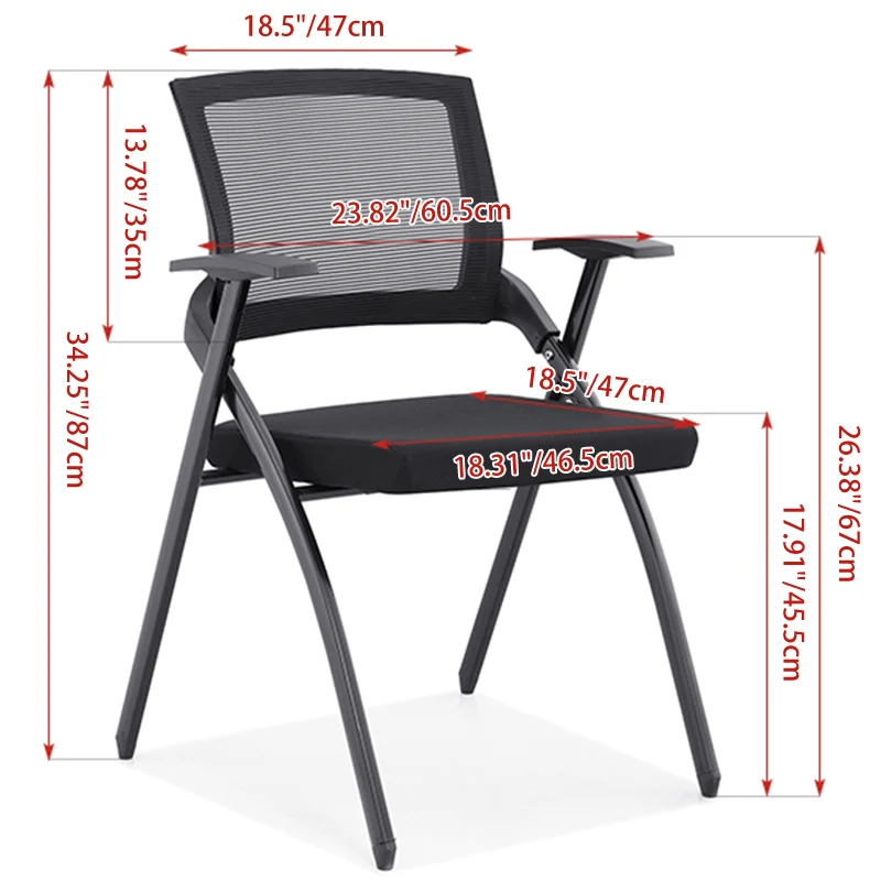 Modern High-Resilience Foam Mesh Desk Chair - Rectangular Cross-Leg Design Foldable Office Chair For Home Office