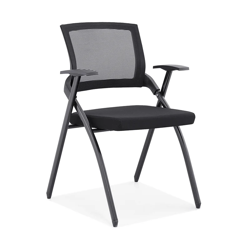 Modern High-Resilience Foam Mesh Desk Chair - Rectangular Cross-Leg Design Foldable Office Chair For Home Office