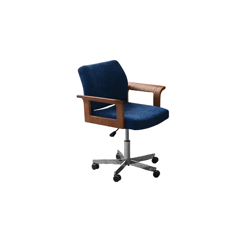 Contemporary Scandinavian Solid Wood Plywood Chenille Stainless Steel Square Liftable Rotatable Desk Chair Backrest Armrest For Home Office