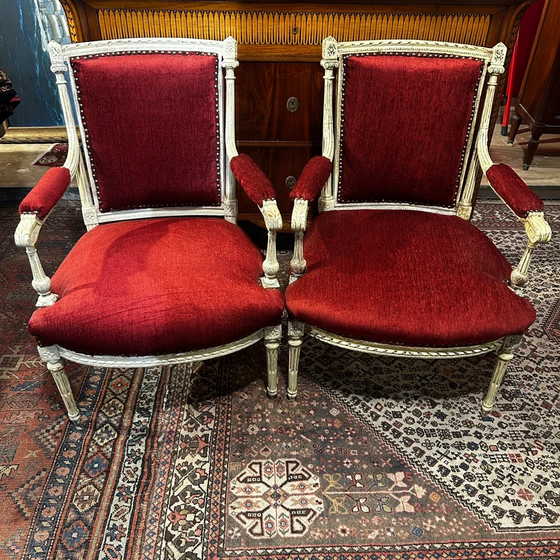 Pair of French Louis XVI style armchairs, 1920