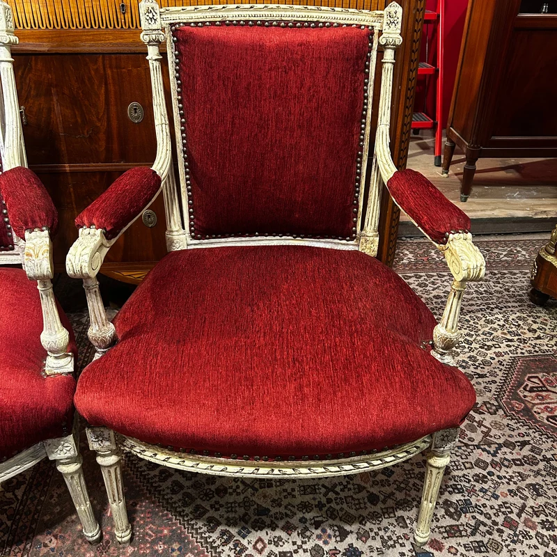Pair of French Louis XVI style armchairs, 1920