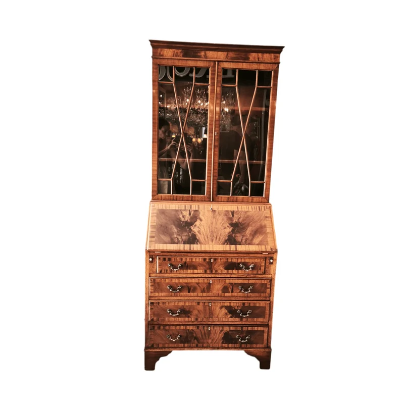 Georgian-style English cabinet with fold-down secretaire