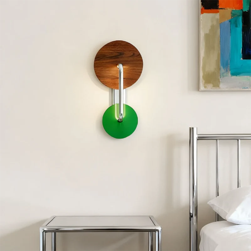 Traditional French Iron Aluminum Acrylic Round LED Wall Sconce Lamp For Living Room