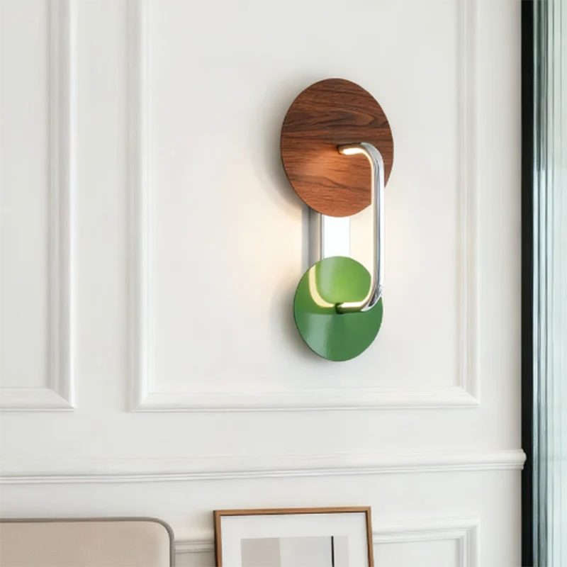 Traditional French Iron Aluminum Acrylic Round LED Wall Sconce Lamp For Living Room