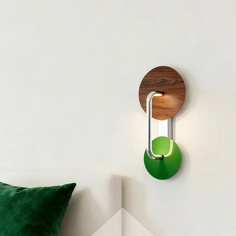 Traditional French Iron Aluminum Acrylic Round LED Wall Sconce Lamp For Living Room