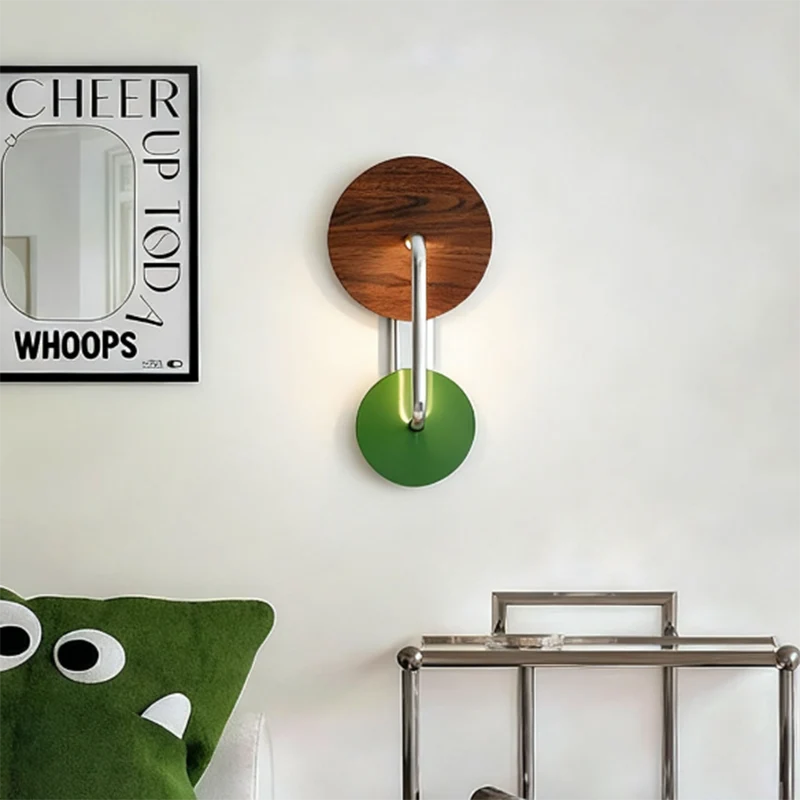 Traditional French Iron Aluminum Acrylic Round LED Wall Sconce Lamp For Living Room