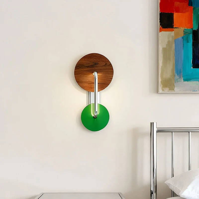 Traditional French Iron Aluminum Acrylic Round LED Wall Sconce Lamp For Living Room