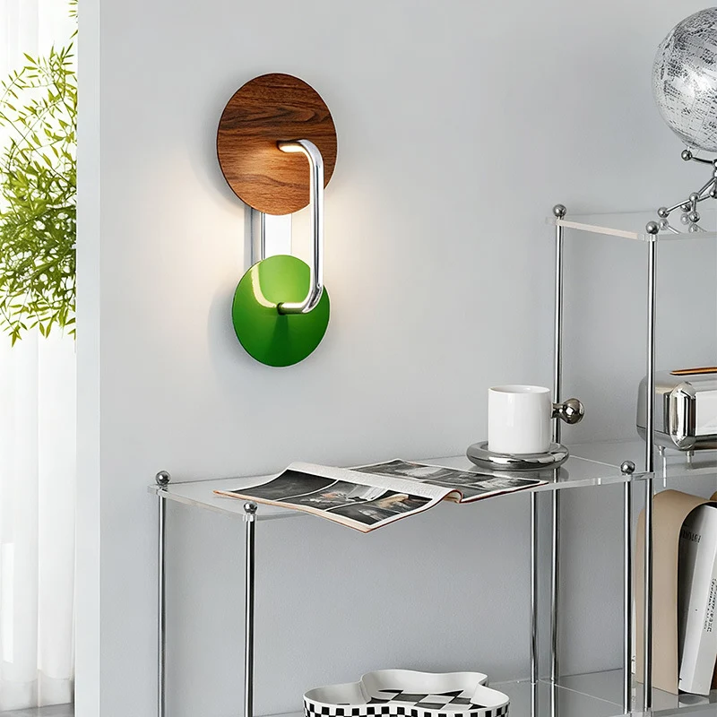 Traditional French Iron Aluminum Acrylic Round LED Wall Sconce Lamp For Living Room