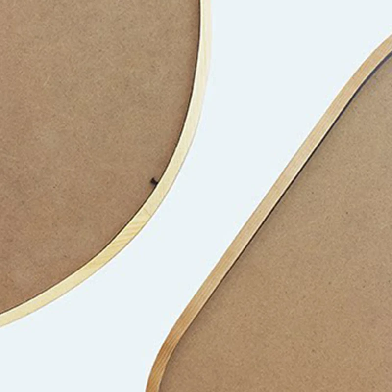 Contemporary Nordic Plywood Oval Wooden Wall Mirror Makeup Vanity Mirror For Bathroom Bedroom